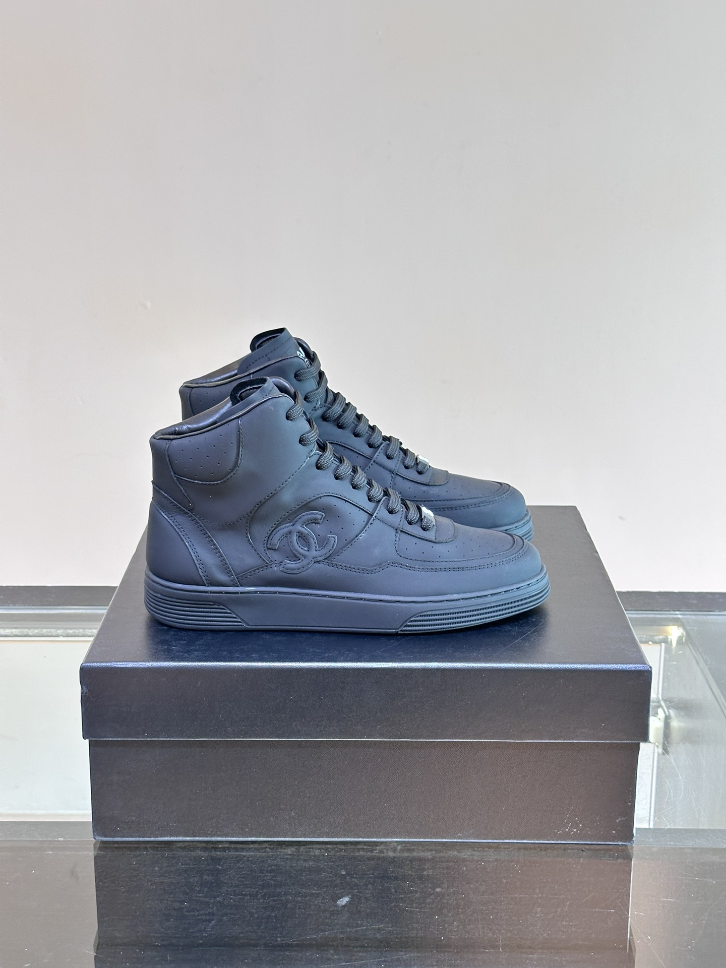 Tonal high-top sneaker